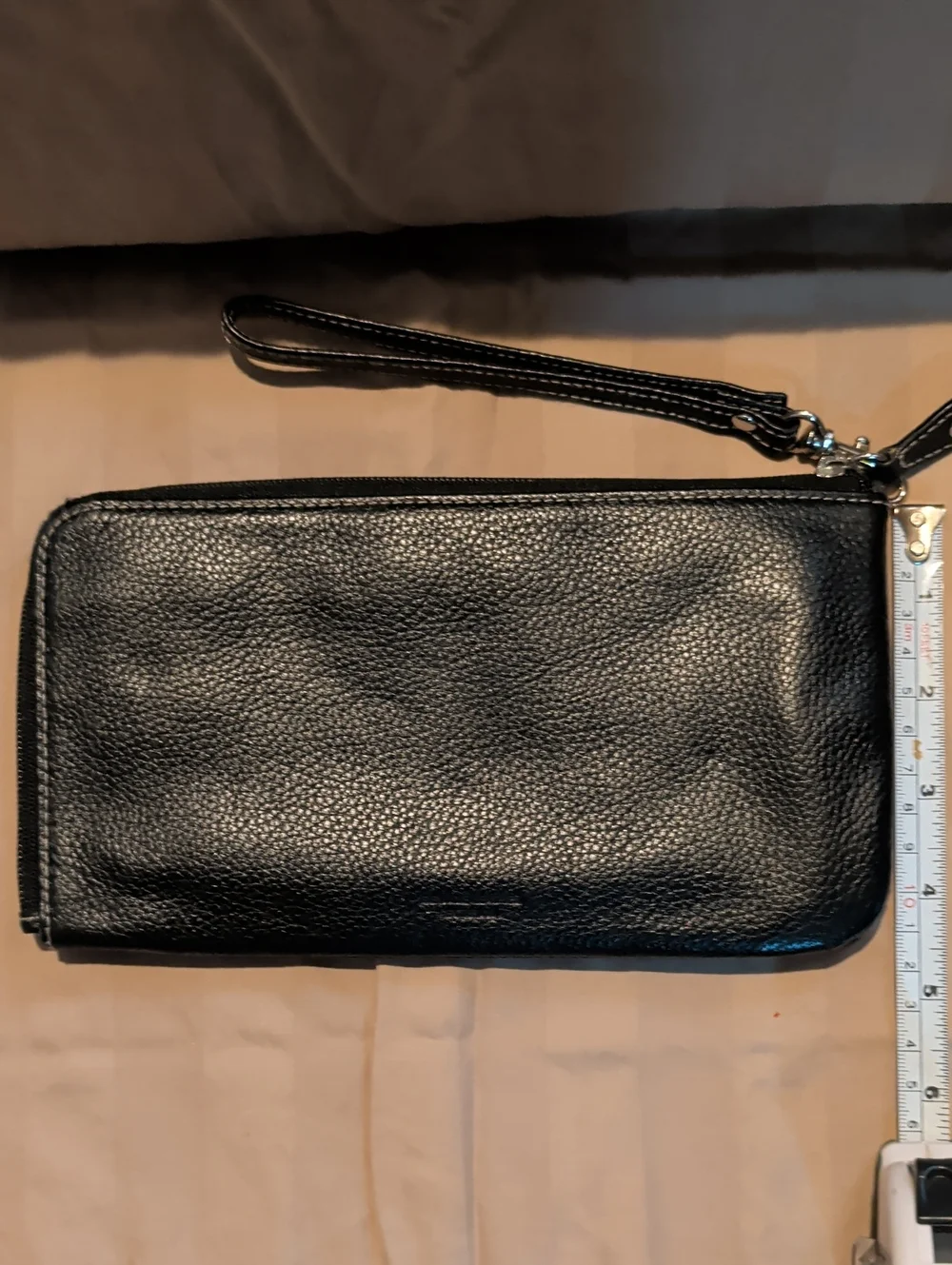 Buxton Black Leather Wristlet Clutch
